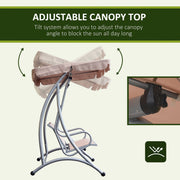 Deluxe 3 Seater Garden Swing Chair with Adjustable Canopy Outsunny