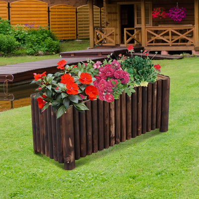 4ft Raised Wooden Flower Beds Outsunny