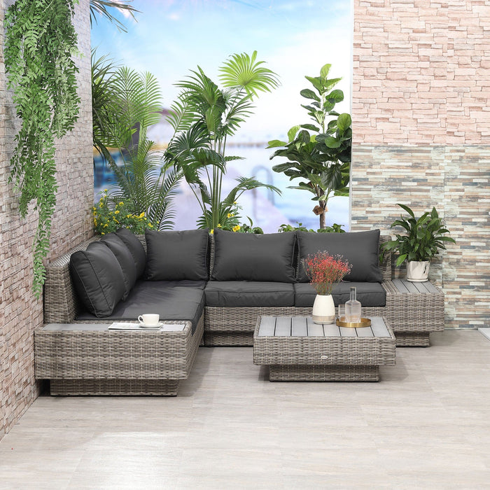 Garden Furniture Corner Sofa & Coffee Table Set