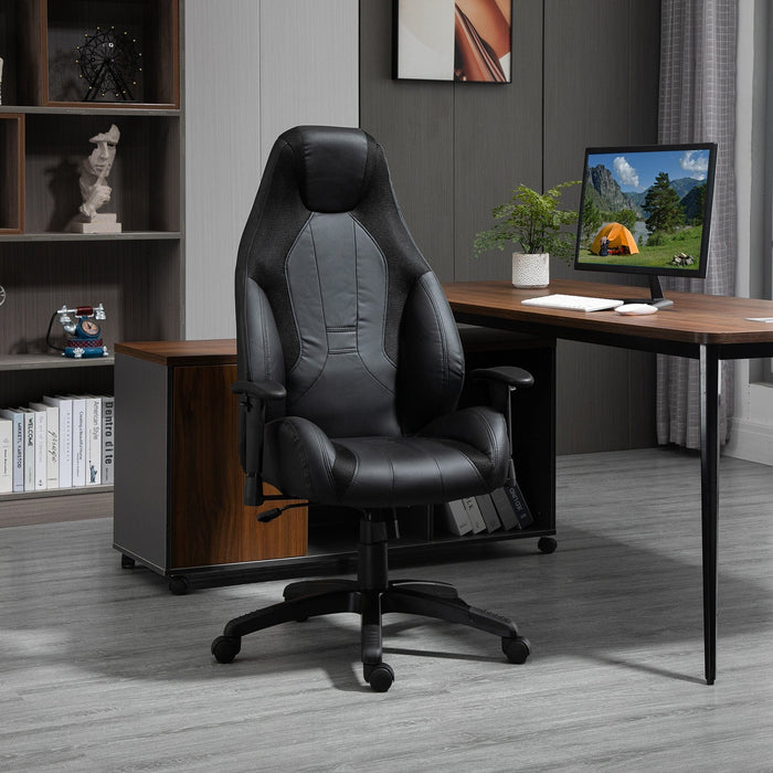 High Back Mesh & Leather Office Chair Black