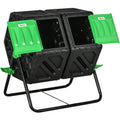 130L Dual Chamber Garden Compost Bin Outsunny