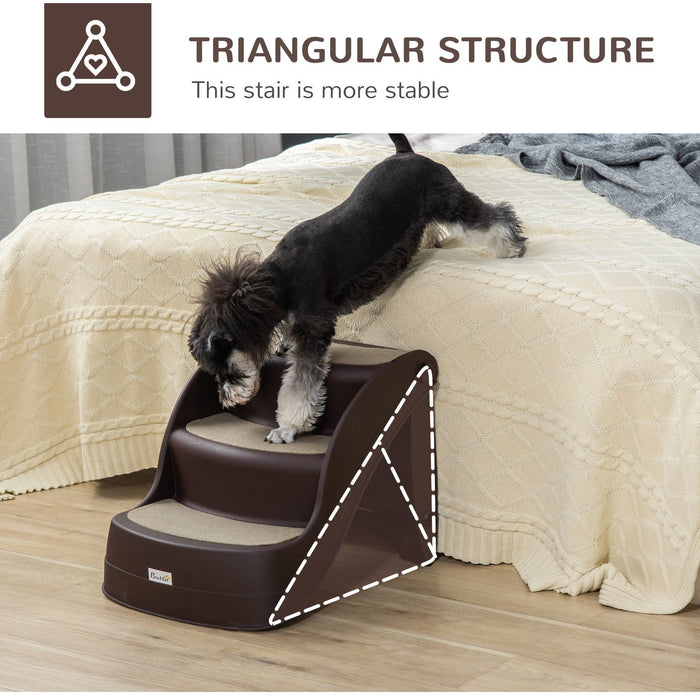 Foldable 3 Step Pet Stairs with Non-slip Mats, 49x38x38cm