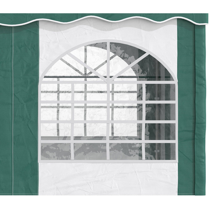 4x4m Metal Frame Gazebo Tent With Sides, White/Green