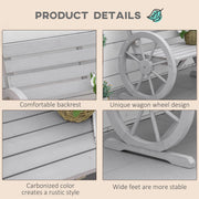 Wagon Wheel Garden Bench Outsunny