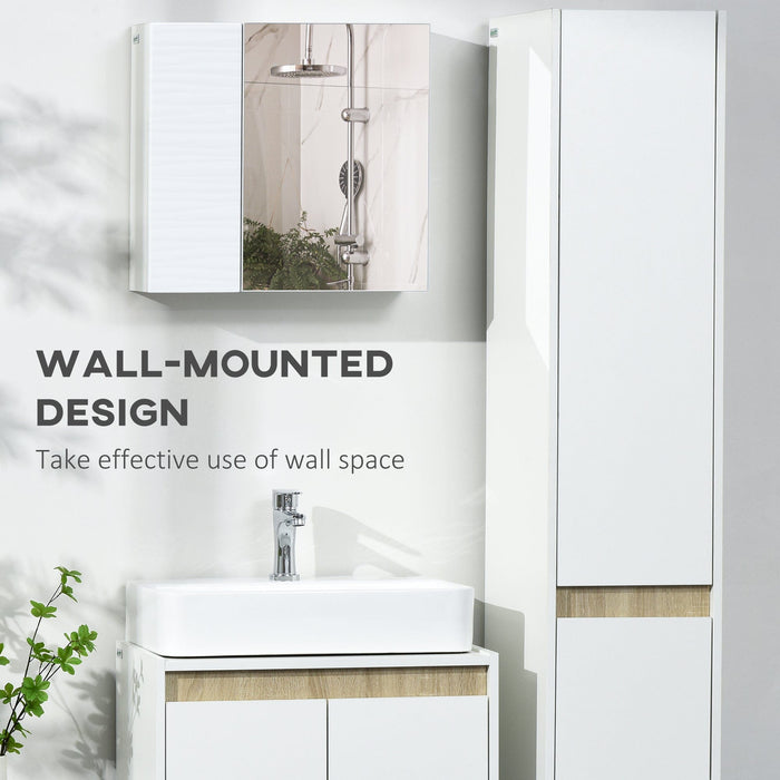 Wall Mounted Bathroom Mirror Cabinet, White