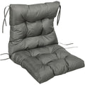 Outsunny Garden Back Chair Cushion, Comfortable Patio Seat Cushion Pad with Backrest for Outdoor & Indoor Use, Light Grey Outsunny