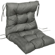 Outsunny Garden Back Chair Cushion, Comfortable Patio Seat Cushion Pad with Backrest for Outdoor & Indoor Use, Light Grey Outsunny