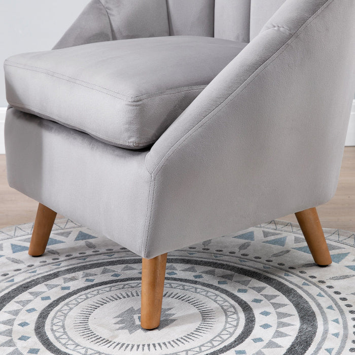 Grey Velvet Accent Chair