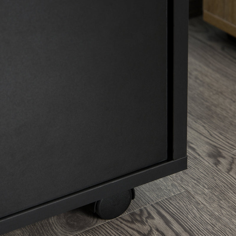 Black 60cm Storage Cabinet on Wheels
