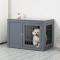 Furniture Dog Crate & End Table, Double Door, Small/Medium Dogs Pawhut