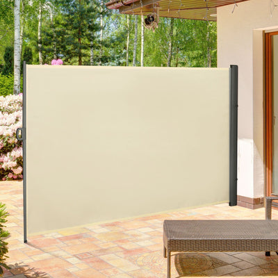 Cream 3x2m Retractable Sun Side Awning Outsunny