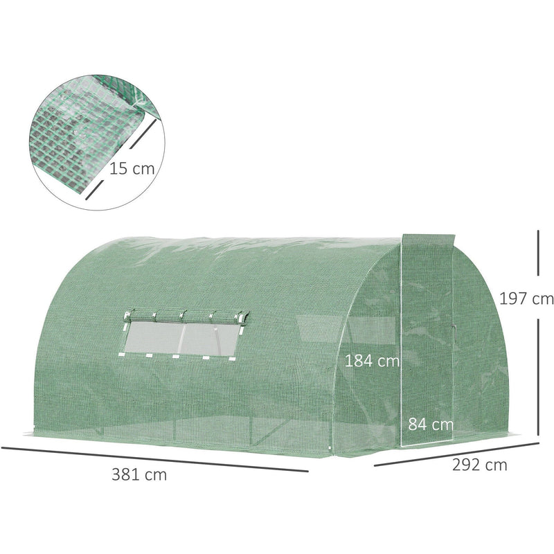 Large Walk in Tunnel Greenhouse, Steel Frame, 4x3m