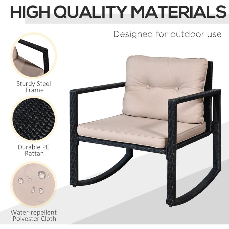 Outdoor Rattan Rocking Chairs With Table