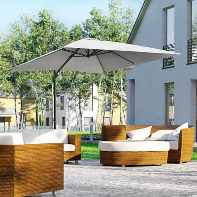 2.7x2.7m Cantilever Parasol - Light Grey Outsunny