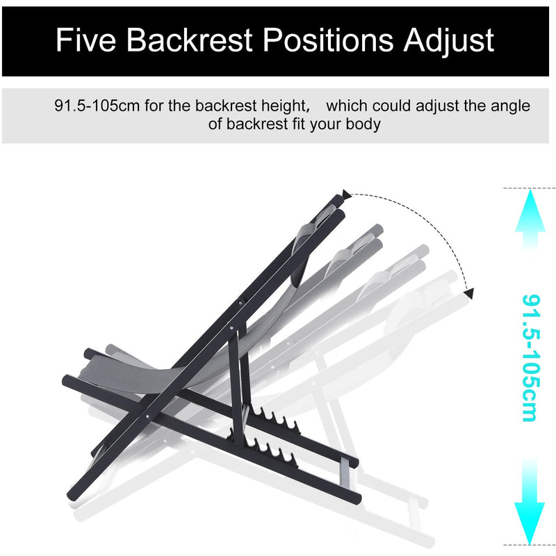 Folding Wooden Deck Chairs, Set of 2