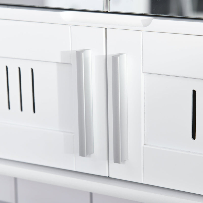 Wall Mounted Bathroom Mirror Cabinet, Double Doors 55 x 17cm