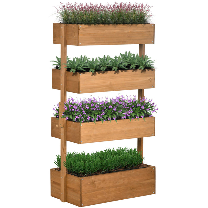 80cm 4-Tier Wood Raised Garden Bed