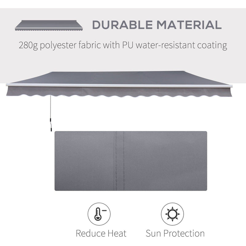 Retractable Awning, Manual,  3 x 2.5m, Grey