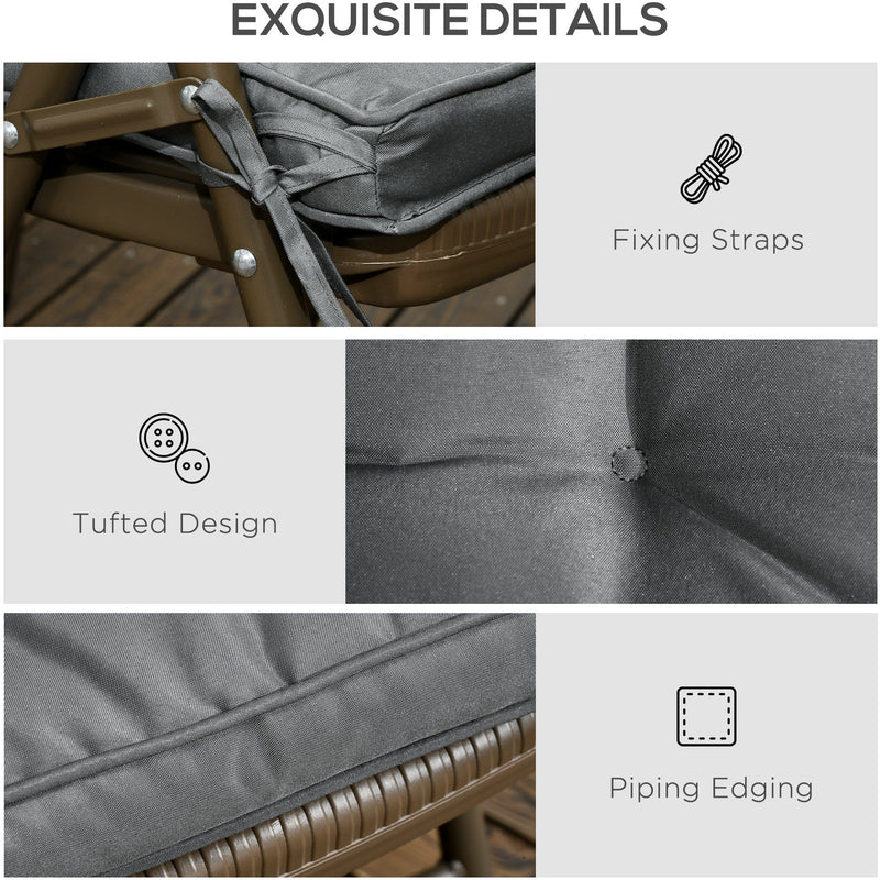 Garden Seat Cushion, 40 x 40cm, Grey