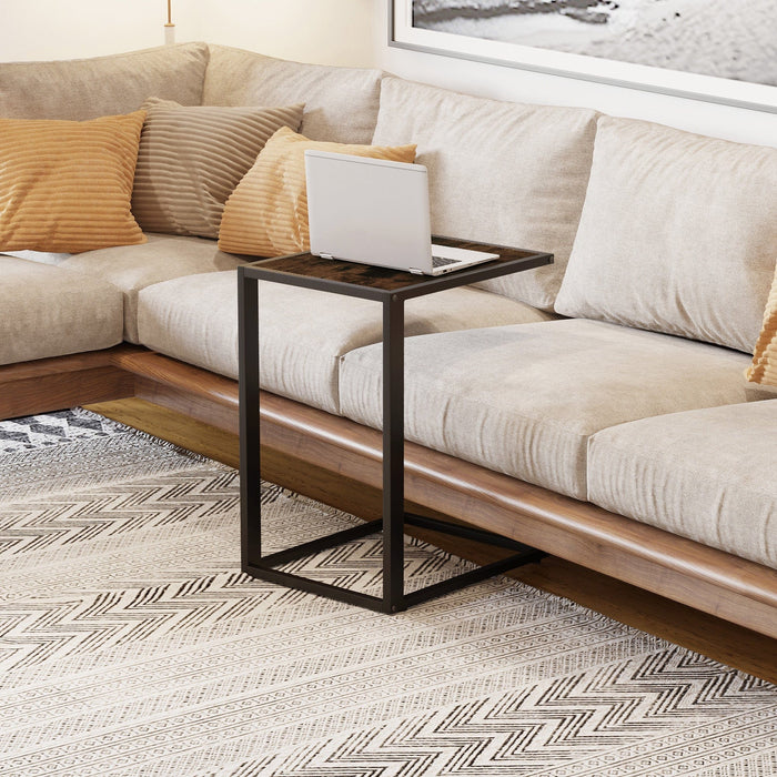 C Shaped Side Table, Metal Frame for Living Room, Bedroom