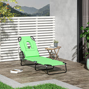 Folding Sun Lounger With Face Hole Outsunny