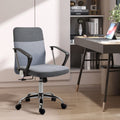 Grey Linen Swivel Office Chair with Wheels Vinsetto