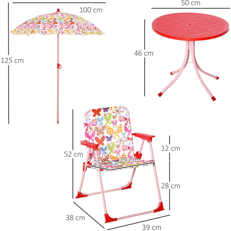 Kids Colour Stripes Picnic Set with Parasol