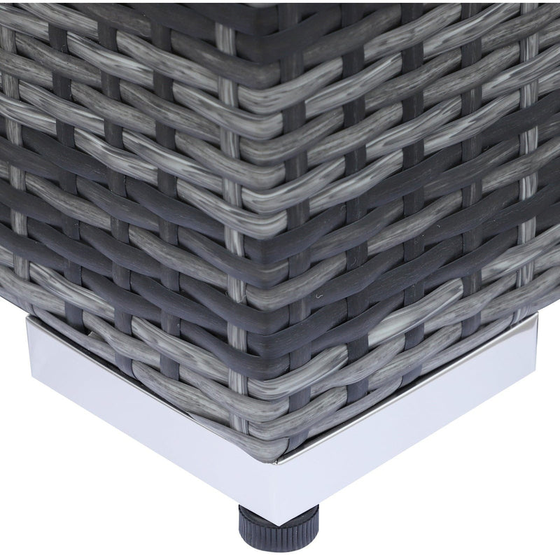 7 Seater Rattan Sofa Set with Wicker Table - Grey