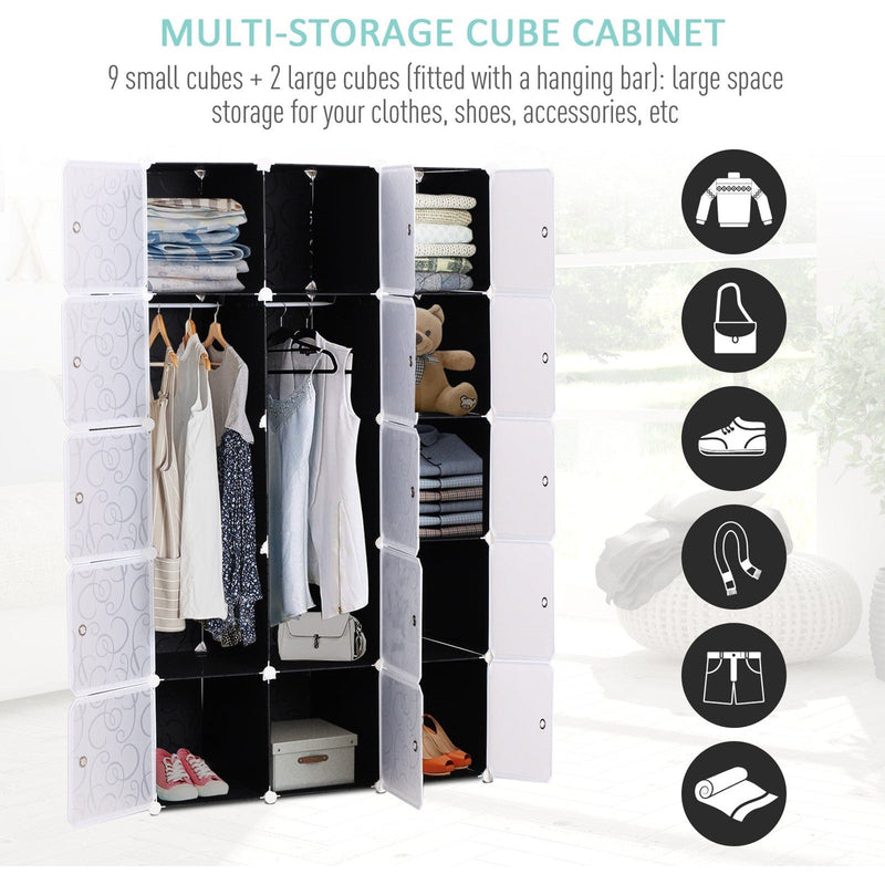 Modular Cube Storage Unit, Plastic DIY Wardrobe