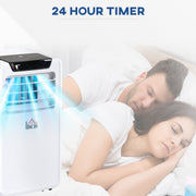 HOMCOM 10000 BTU Mobile Portable Air Conditioner Cooling Dehumidifying Ventilating Ac Unit w/ Remote Controller, LED Display, Timer, White Homcom
