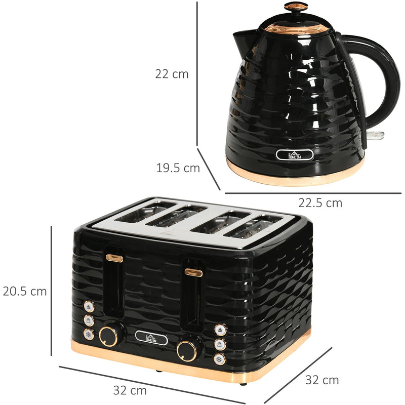 Homcom Kettle and Toaster Set, Black
