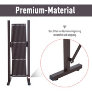 Outsunny Expanding Trellis Fence Freestanding Movable Fence Foldable Garden Screen Panel Aluminum, 300cm x 103.5 cm, Dark Brown Outsunny
