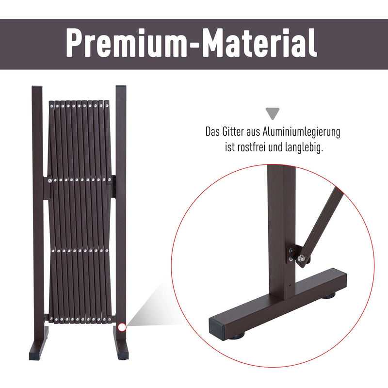 Outsunny Expanding Trellis Fence Freestanding Movable Fence Foldable Garden Screen Panel Aluminum, 300cm x 103.5 cm, Dark Brown Outsunny