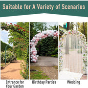 Metal Garden Arch with Gate, Climbing Plant Support, Black Outsunny