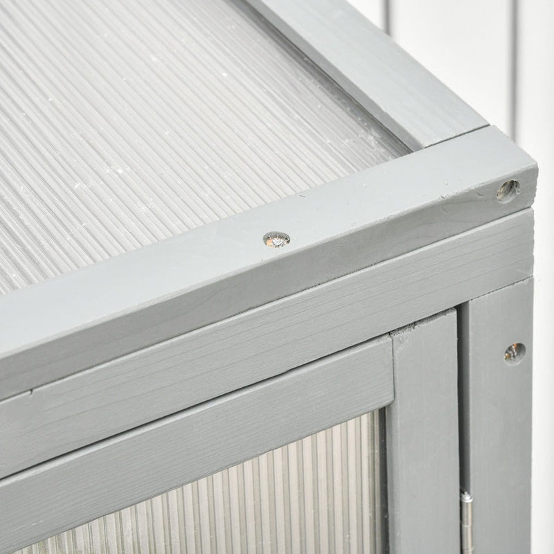 Garden Polycarbonate Cold Frame, L76xW47xH110cm, Grey