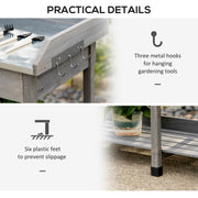 Outdoor Garden Potting Bench With Storage Outsunny