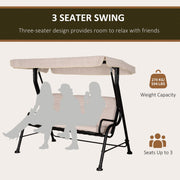 3 Seater Garden Swing Chair Hammock With Canopy, Bed Outsunny