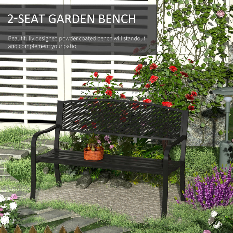 Metal Outdoor Bench Outsunny