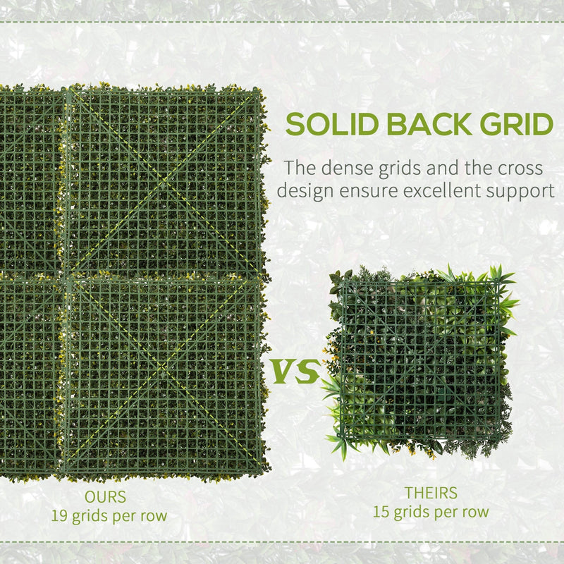Artificial Boxwood Wall Panels, Milan Grass, 12PCS, 50cm