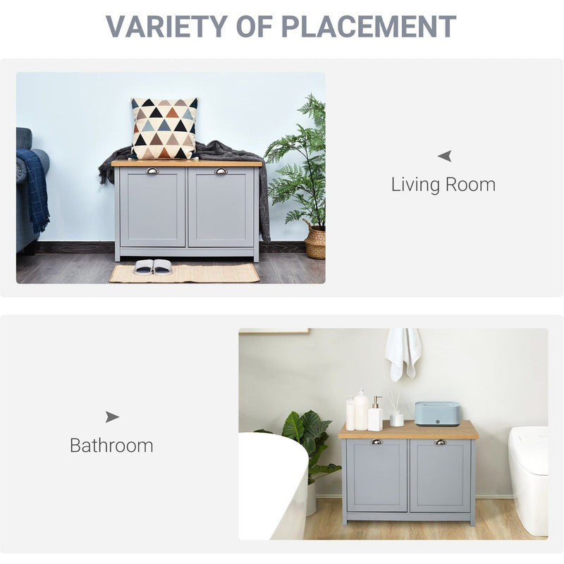 2 Door Shoe Cabinet with Shelf, Grey