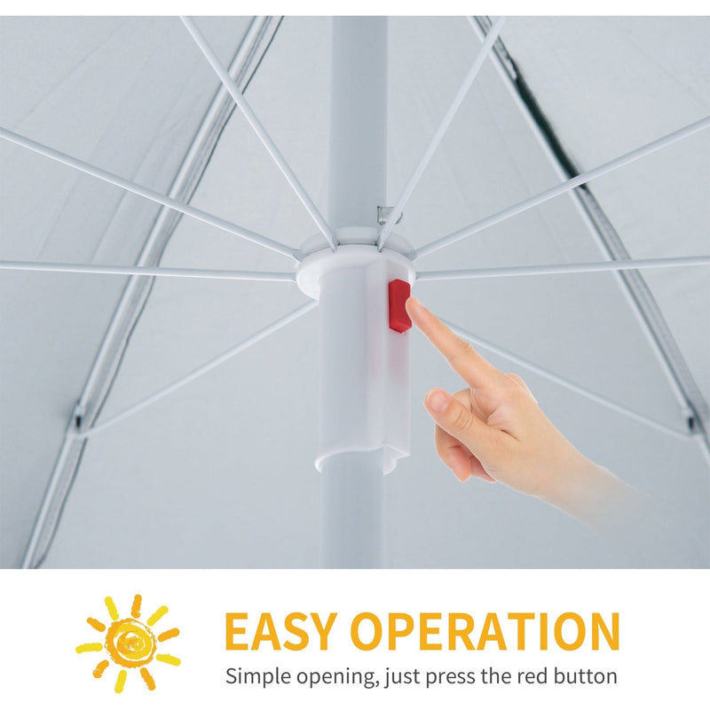 2.2M Fishing Umbrella Parasol with Side Coverage