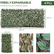 Expanding Trellis Fence, 2m x 1m, Artificial, Telescopic Outsunny