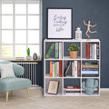 9 Cube Storage Organiser Bookcase, White Homcom