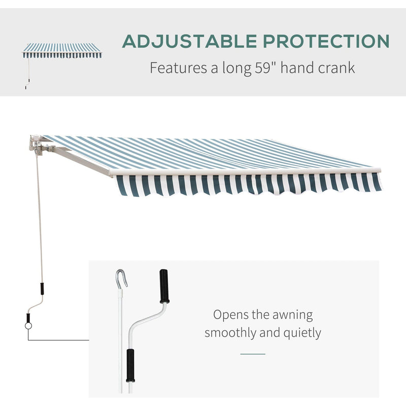 Manual Retractable Garden Patio Awning, 2.5m x 2m