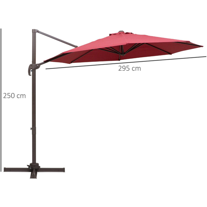 Roma 3m Cantilever Parasol with 360° Rotation