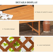 Outsunny Patio Garden Bench, Natural Wooden Garden Arbour with Seat for Vines/Climbing Plants, Natural Outsunny