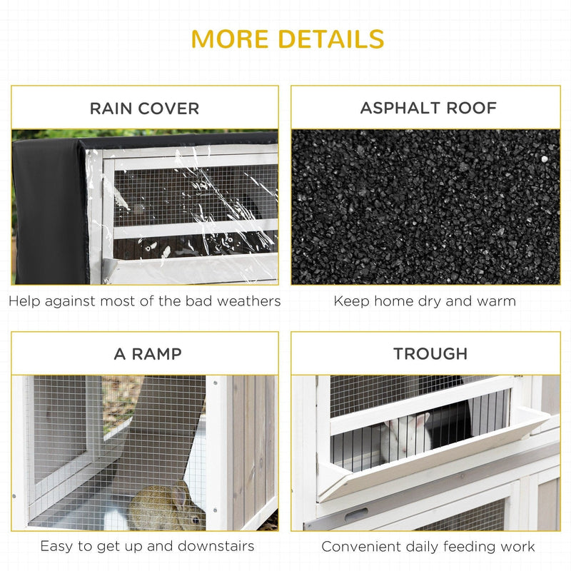 Two Tier Rabbit Hutch With Rain Cover