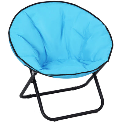 Folding Moon Chair for Easy Outdoor Seating with Padded Comfort Blue Homcom