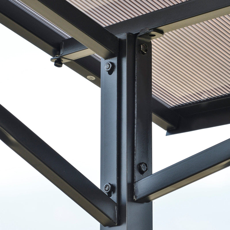 Metal Frame BBQ Gazebo, Hard Roof, 8ft x 5ft