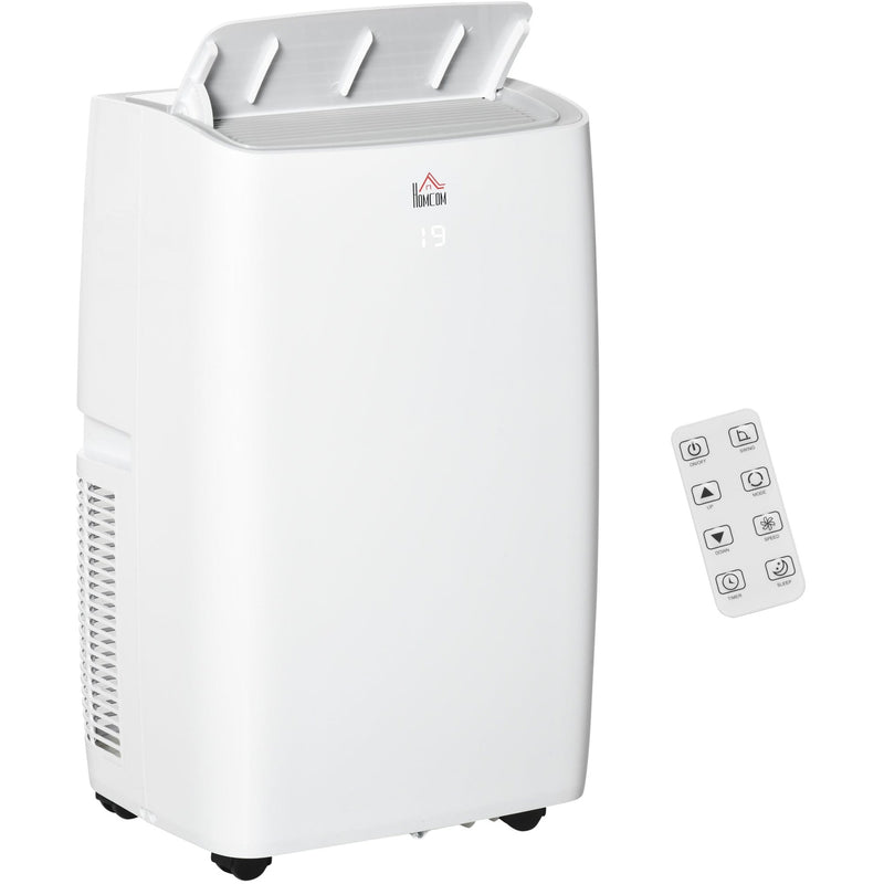 HOMCOM 12,000 BTU Portable Air Conditioner Dehumidifier Cooling Fan for Room up to 25m², with Remote, LED Display, 24H Timer, Window Mount Kit, White Homcom